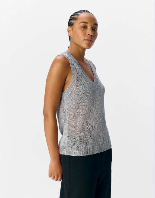 Object - Top en maille - Argenté