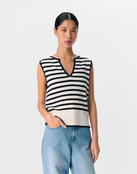Object - Top in maglia color sabbia - view 1