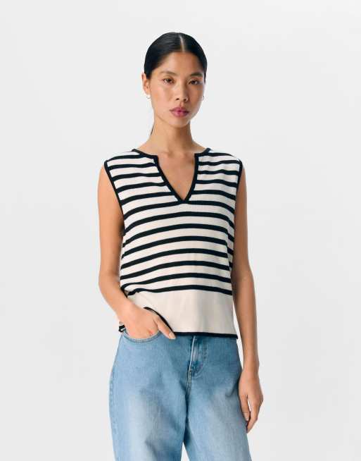 Object - Top in maglia color sabbia