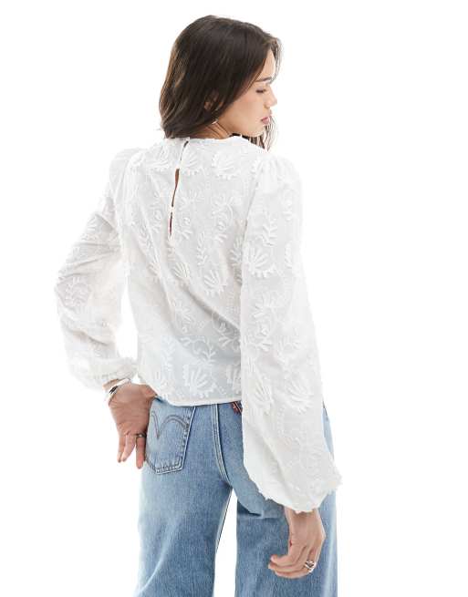 Object - Top manches longues avec appliqué - Blanc, 4 de 4