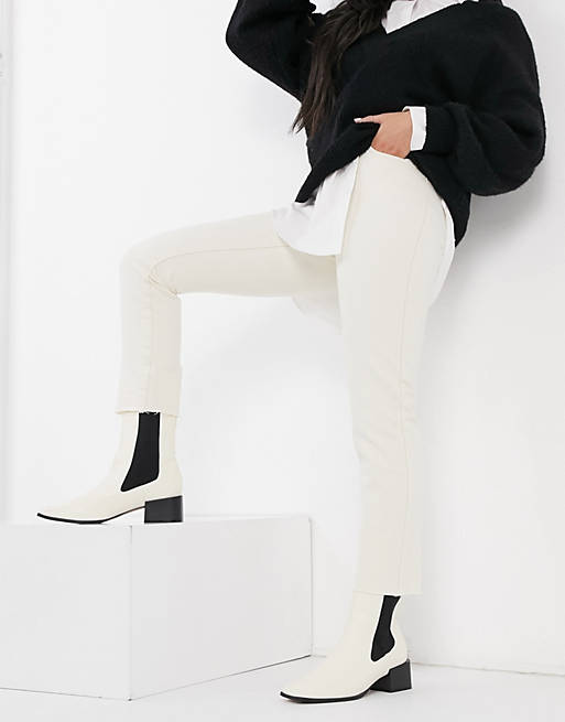 Object - Tora højtaljede jeans med lige ben i hvid