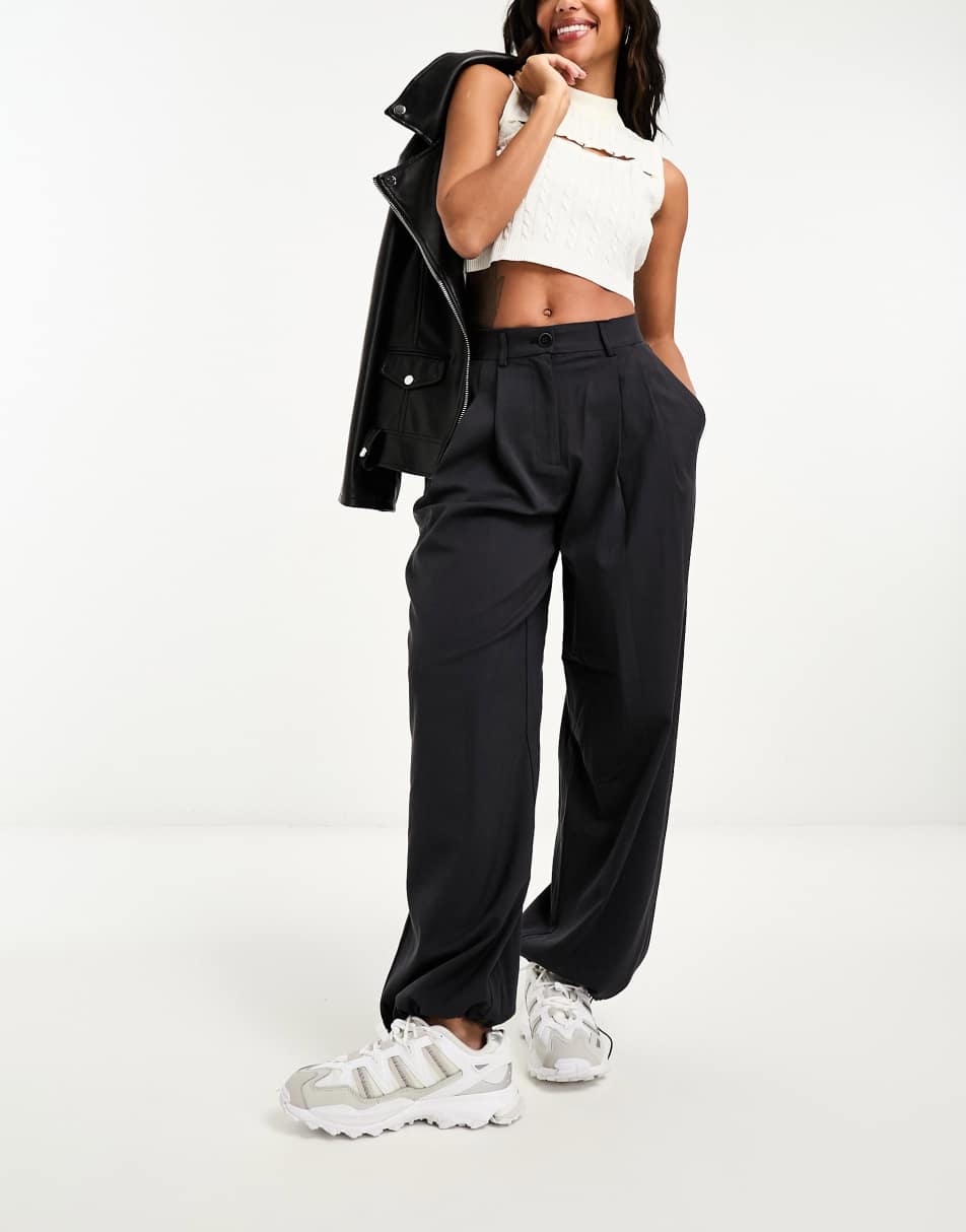 Emory Park high waist straight leg pants in pinstripe co-ord