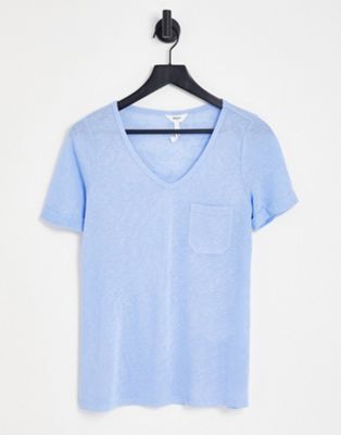 Object v-neck t-shirt in pale blue