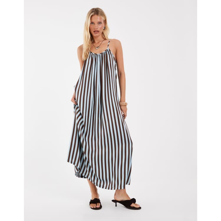 brown and blue striped dress YAS - Maxi Shirt Dress - Women - Viscose - XS