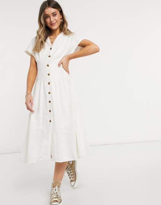 Object - Vestito con bottoni bianco