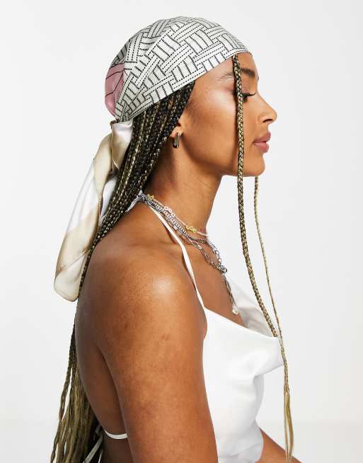 Object vintage printed neck/head scarf