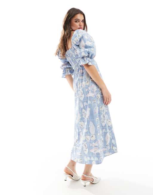 blue fish dress vintage Blue Mermaid Funny Dress for Women 2XL main image 1