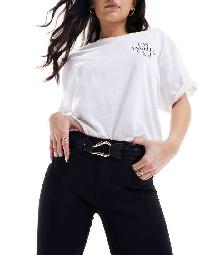 Object - waisted belt with gold hardwear in black