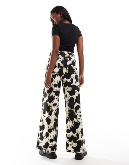 Object wide leg jeans co-ord in cow print, 2 of 5