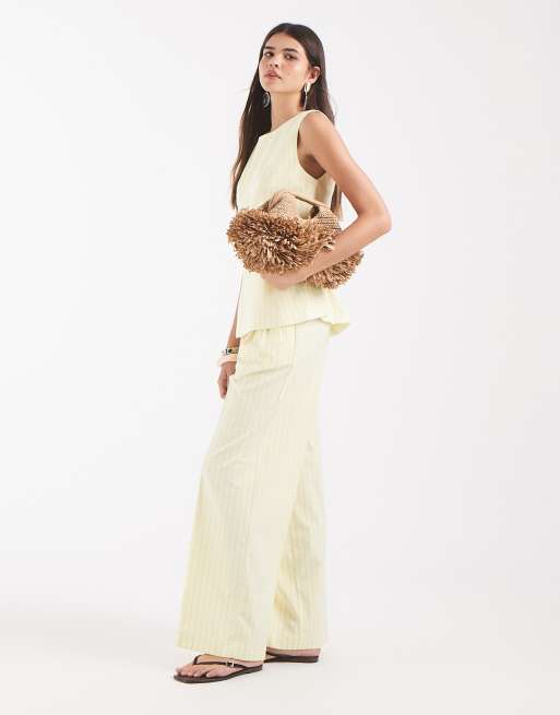 Object pants set in yellow and white stripe, 2 of 3