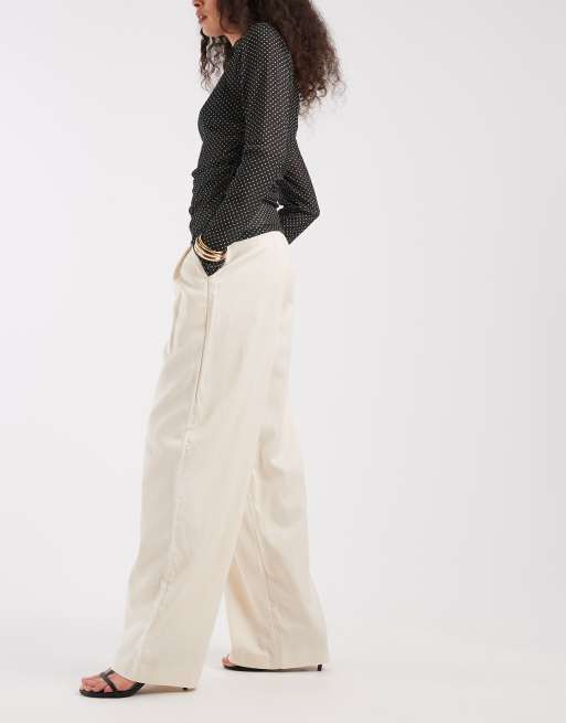 Object wide leg pleated pants in birch, 2 of 5