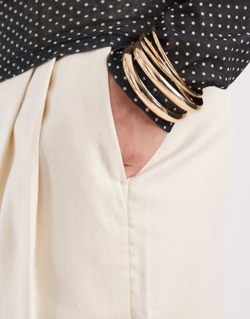 Object wide leg pleated pants in birch, 4 of 5