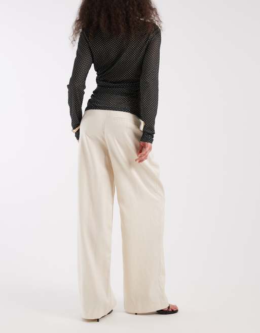 Object wide leg pleated trouser in birch, 3 of 5