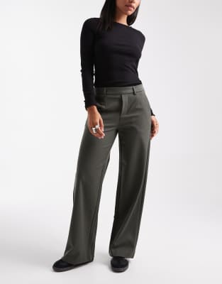 Object Wide Leg Tailored Pants In Black