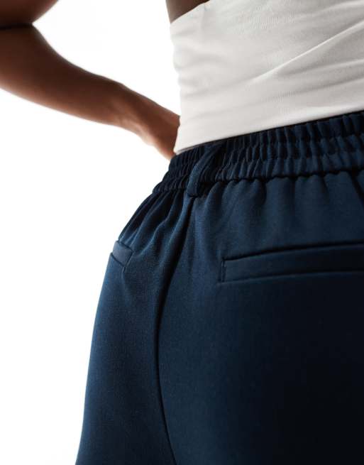 Object wide leg tailored trouser in navy , 2 of 5