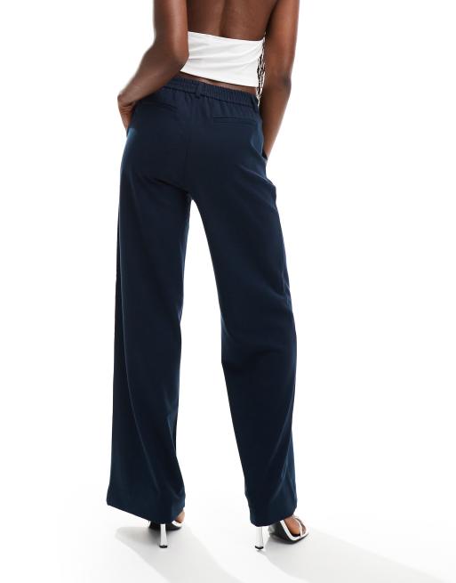 Object wide leg tailored trouser in navy , 3 of 5