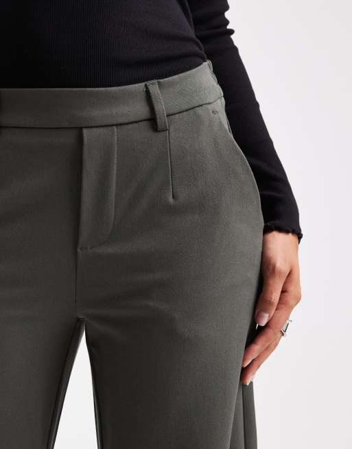 Object wide leg tailored trousers in khaki, 4 of 5