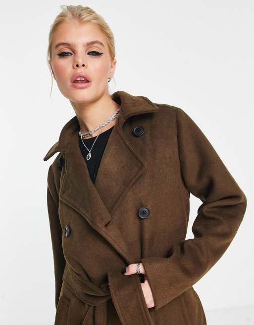 Copper Brown Winter Trench Coat Womens Wool Coat