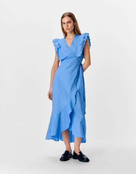 Object Wrap dress in cornflower blue - view 1