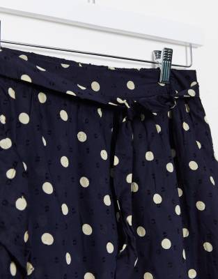Object wrap midi skirt in navy spot | ASOS