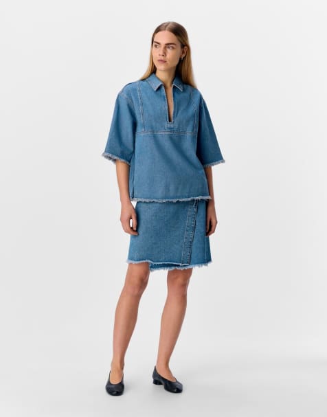 Object Wrap skirt in light blue - view 1