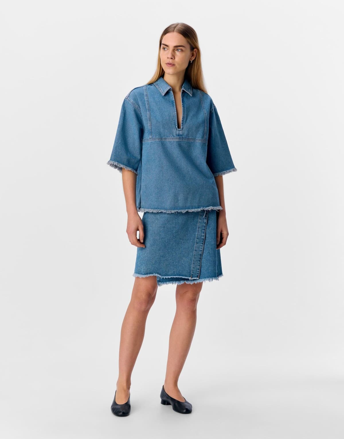 Object Wrap skirt in light blue