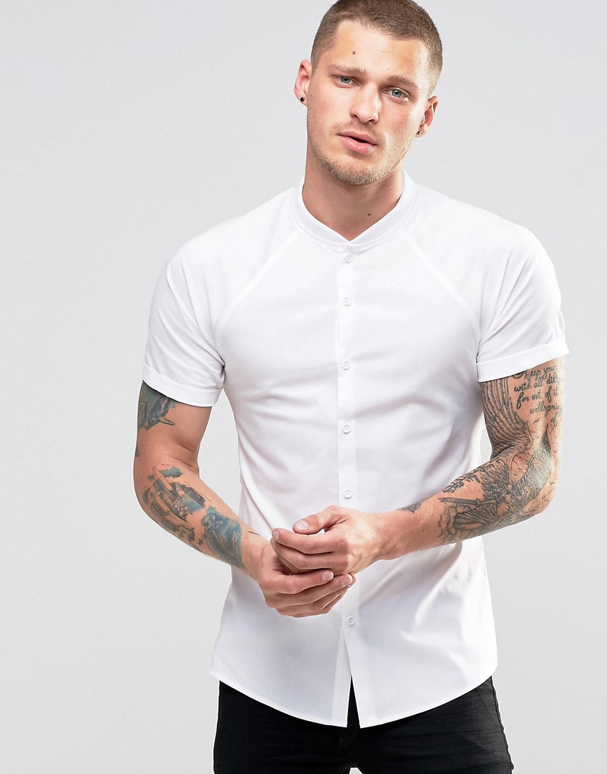 фото Облегающая белая рубашка с рукавами реглан asos-белый asos design