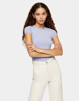 Облегающая сиреневая футболка Topshop-Фиолетовый