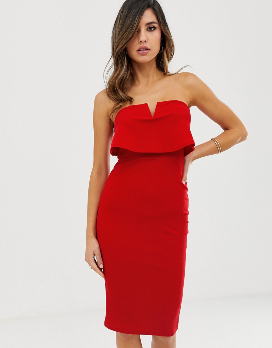 фото Облегающее платье ax paris-красный