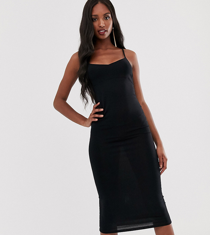 фото Облегающее платье миди на тонких бретельках эксклюзивно для asos design tall-черный asos tall