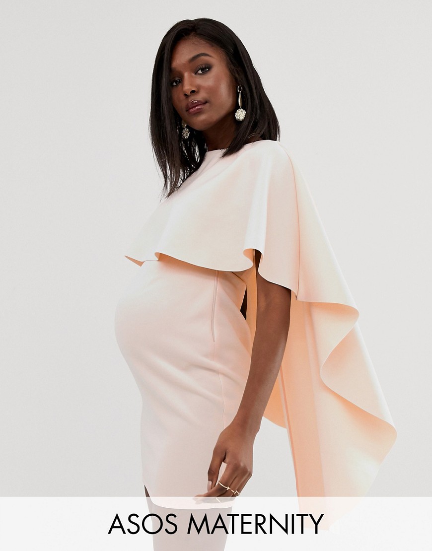 фото Облегающее платье мини с кейпом asos design maternity-розовый asos maternity