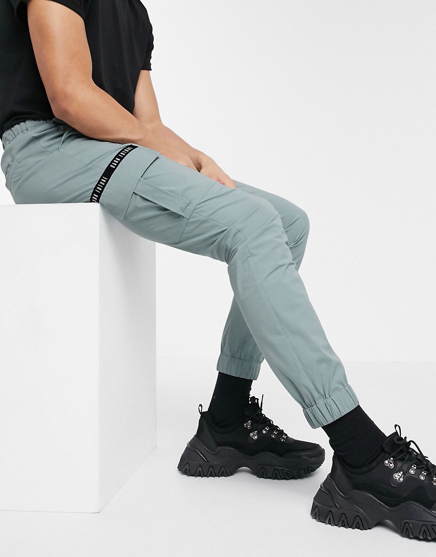 фото Облегающие брюки-карго asos dark future-синий