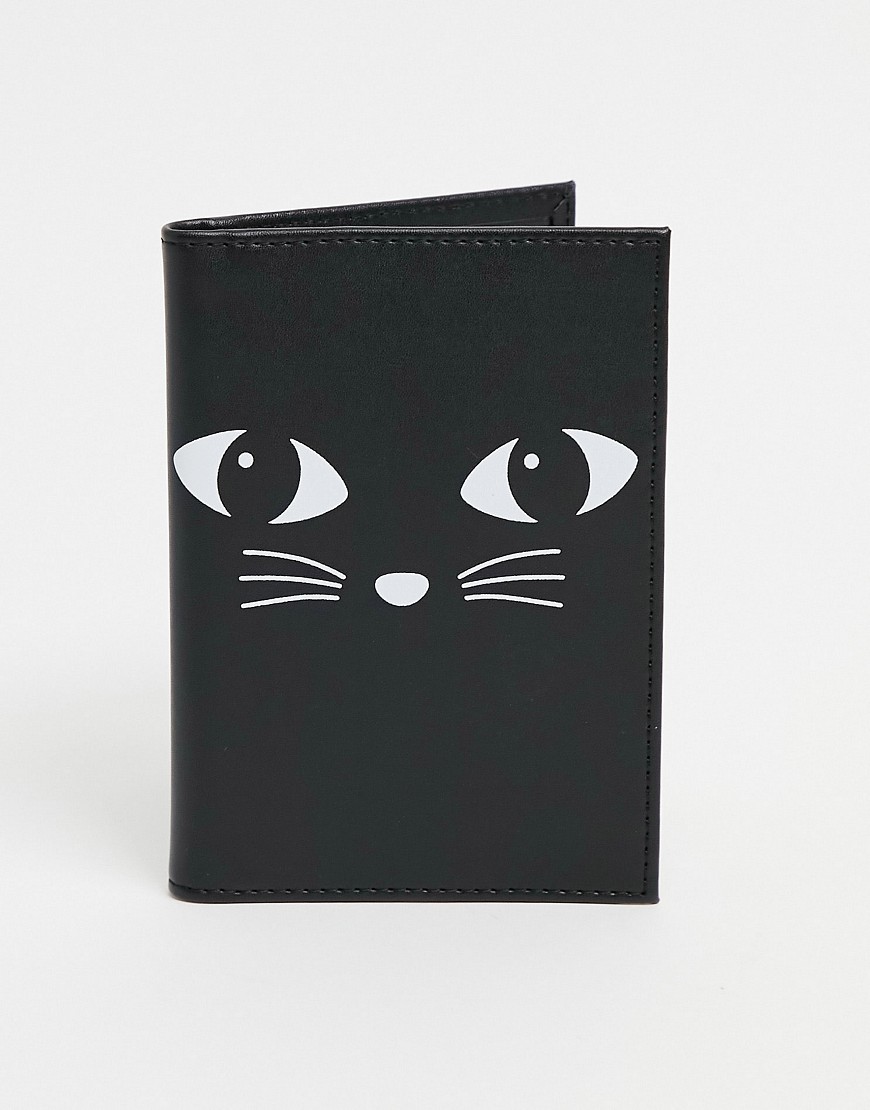 фото Обложка для паспорта с дизайном «кот» sass & belle-черный цвет