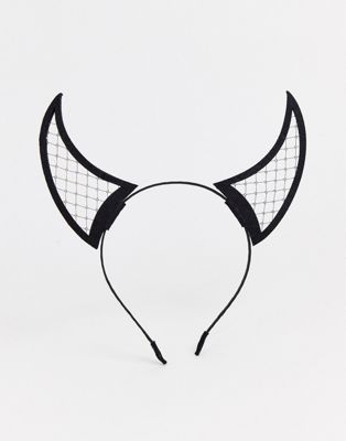 фото Ободок на голову для хэллоуина с дьявольскими рожками glamorous-черный