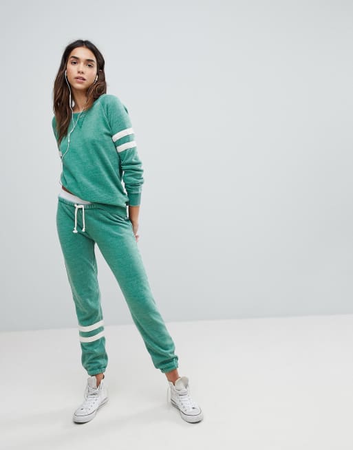 Ocean Drive Burnout Stripe Jogger In Green ASOS