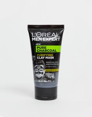 фото Очищающая маска из глины с чистым древесным углем l'oreal men expert, 50 мл-бесцветный