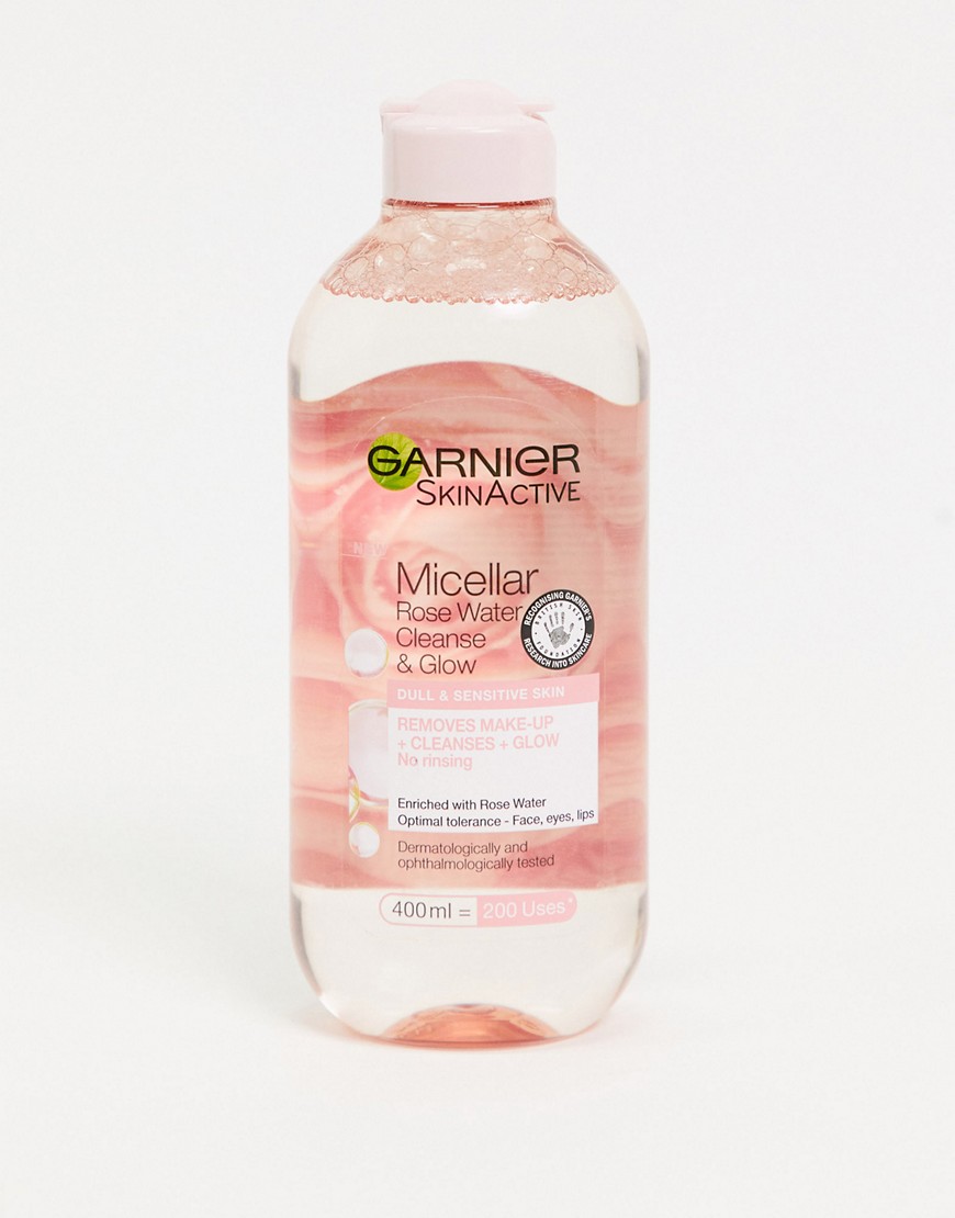 фото Очищающее мицеллярное средство с розовой водой garnier, 400 мл-бесцветный