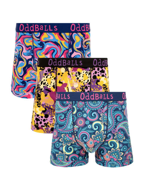 OddBalls 3 pack cotton boxer shorts in multi - view 1