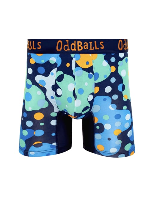 Oddballs 3 pack tartan, paisley and space print bamboo boxers in multi, 3 of 7