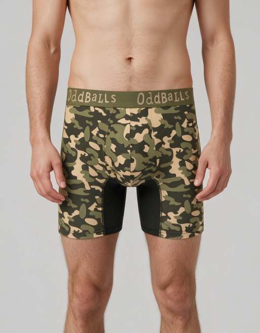 OddBalls 5 pack camo, cow print and tartan bamboo boxers in multi, 4 of 7