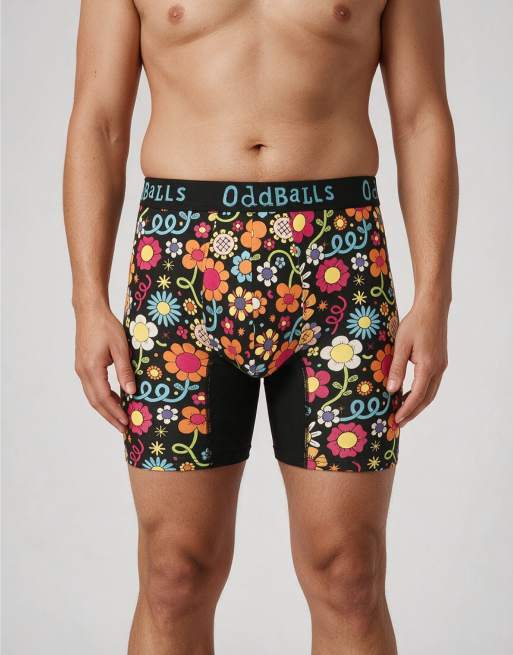 OddBalls 5 pack floral, camo and tartan bamboo boxer shorts in multi - MULTI, 4 of 7
