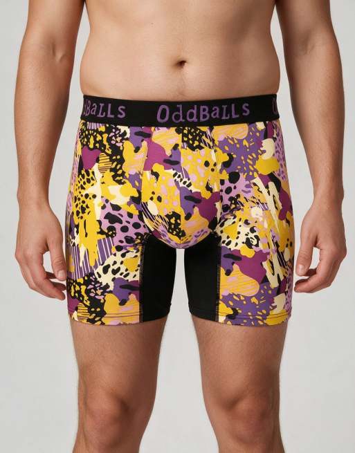 OddBalls 5 pack floral, wave, animal and paisley bamboo boxers in multi, 6 of 7
