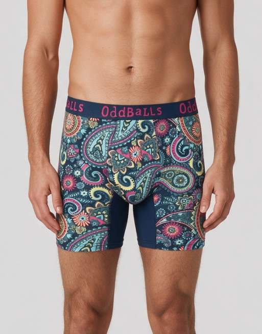 OddBalls 5 pack floral, wave, animal and paisley bamboo boxers in multi, 7 of 7