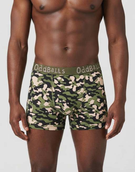 Oddballs 7 pack floral, camo and animal print cotton boxers in multi, 4 of 6