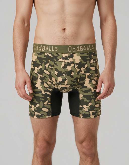 Oddballs Bamboo boxer shorts 3 pack in camo, tartan, cow print, 6 of 6