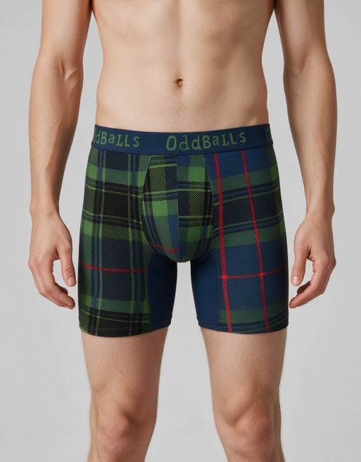 OddBalls Bamboo boxer shorts 3 pack in cow print, camo, tartan - MULTI, 3 of 6