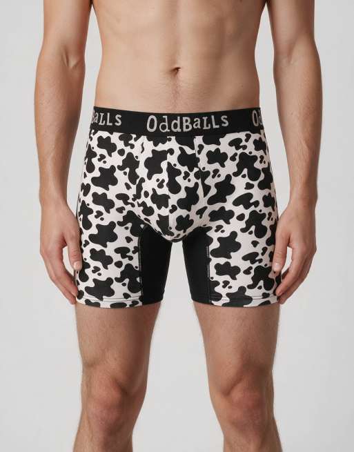 OddBalls Bamboo boxer shorts 3 pack in cow print, camo, tartan - MULTI, 6 of 6
