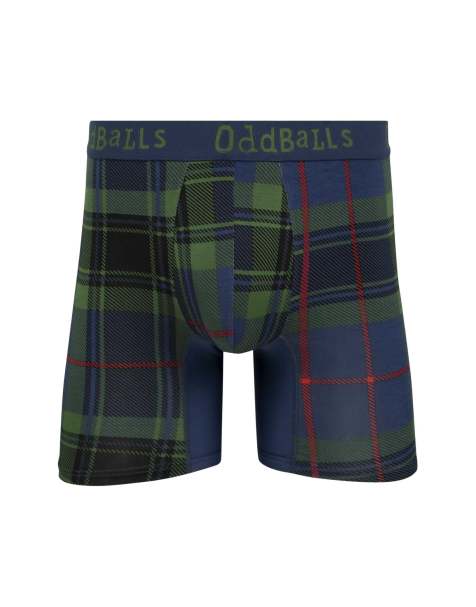 OddBalls Bamboo boxer shorts 3 pack in cow print, camo, tartan - view 1