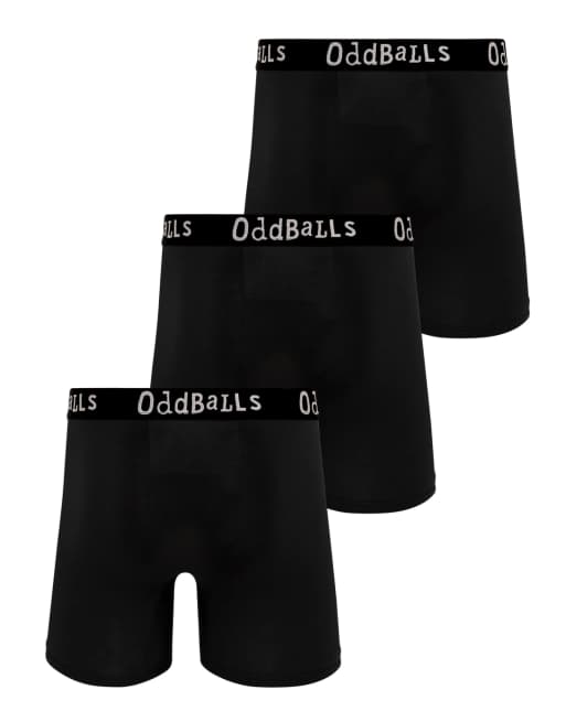 OddBalls Plain bamboo boxer shorts 3 pack in black - BLACK, 2 of 5