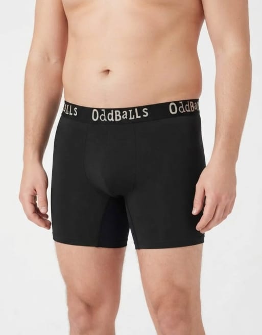 OddBalls Plain bamboo boxer shorts 3 pack in black - BLACK, 4 of 5